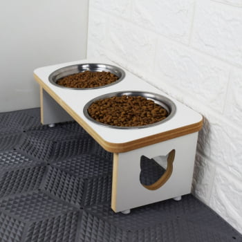 Comedouro Tradicional Duplo Gato