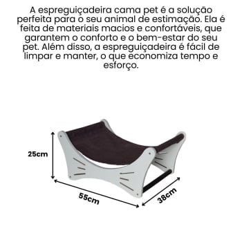 Cama Pet Cachorro e Gato MDF Espreguiçadeira Moderna  - Branco