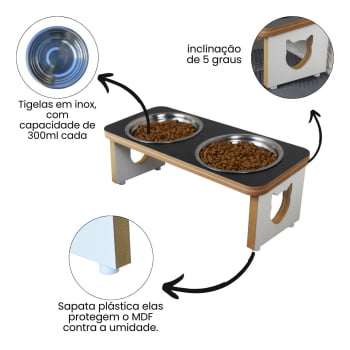 Comedouro Tradicional Duplo Gato