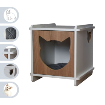 Mesa Cabeceira Gato Pet MDF Felino