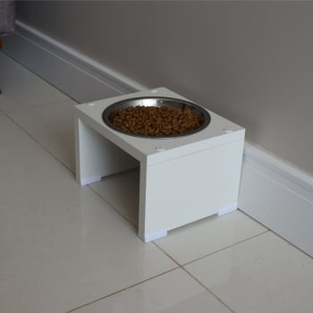 Comedouro Bebedouro Gato Cachorro Elevado Pet MDF Nick  Inox 