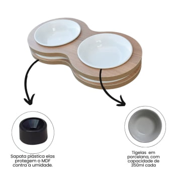 Comedouro Duplo Cães e Gatos