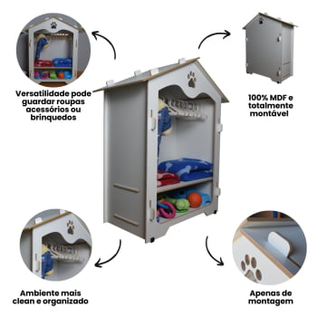Guarda Roupa Pet Closet Organizador MDF