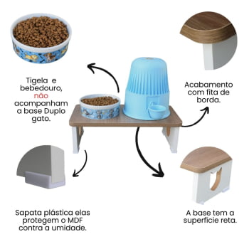 Suporte Comedouro Bebedouro Base Dupla