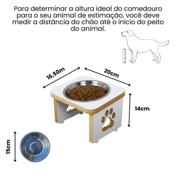 Comedouro Cachorro Elevado Pet MDF Linha Básica 