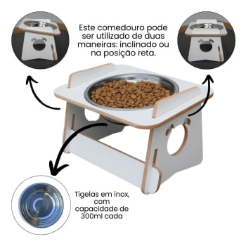 Comedouro Cachorro Elevado Pet Tigela Ração Inox Saudável