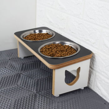 Comedouro Tradicional Duplo Gato