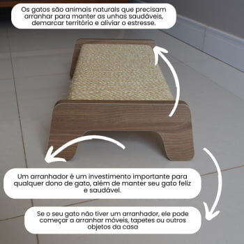 Arranhador para Gato MDF Reto Sisal  - Amadeirado