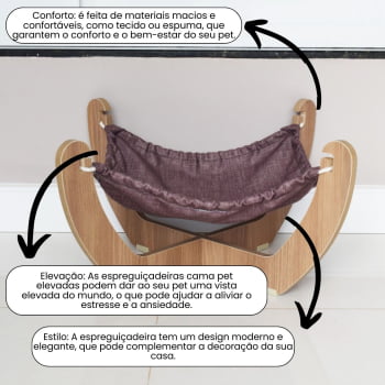 Cama Para Cachorro e Gato Pet MDF Espreguiçadeira Modelo X - Amadeirado