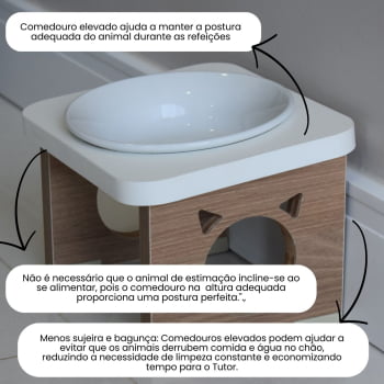 Comedouro Elevado Pet Gato MDF Colors