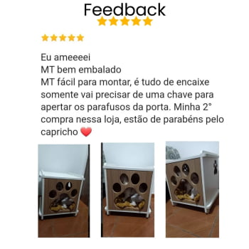 Mesa Cabeceira Cachorro Pet MDF Pata