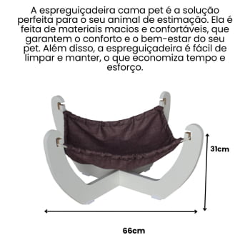 Cama Para Cachorro e Gato Pet MDF Espreguiçadeira Modelo X - Branco