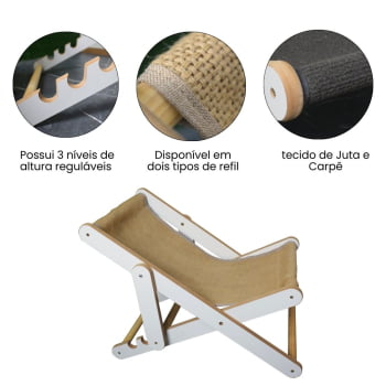 Cadeira Espreguiçadeira Gato Carpet e Sisal