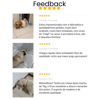 Comedouro Bebedouro Cachorro Elevado Pet MDF - Porcelana