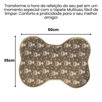 Tapete Comedouro Pet Cachorro - Marrom