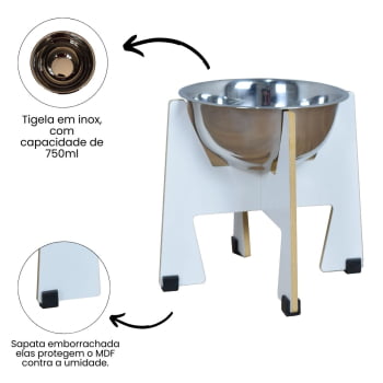 Comedouro Cachorro Gato Elevado Pet MDF Torre Grande