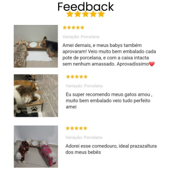 Comedouro Triplo Elevado Cachorro Pet MDF
