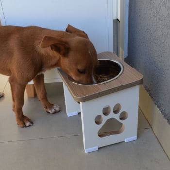 Comedouro Cachorro Grande Elevado Pet MDF