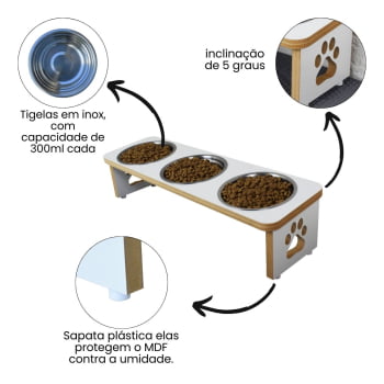 Comedouro Tradicional Triplo Cachorro