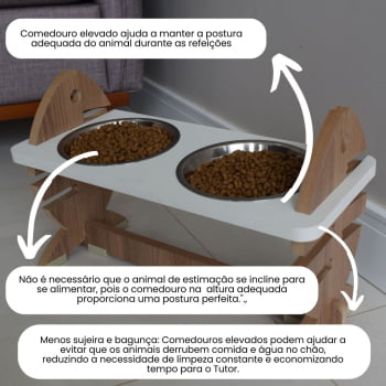 Comedouro Duplo Gato Espinha de Peixe