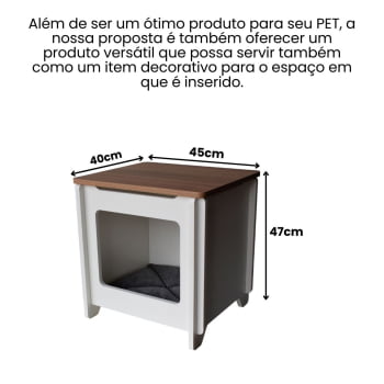 Mesa Cabeceira MDF Pet Retrô Cubo