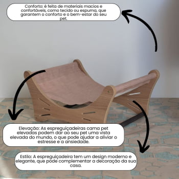 Cama Pet Cachorro e Gato MDF Espreguiçadeira Moderna