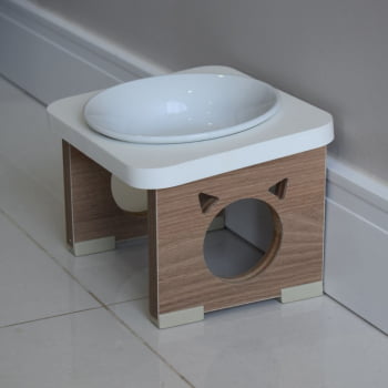 Comedouro Elevado Pet Gato MDF Colors  Porcelana 