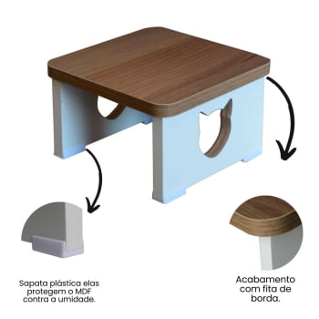 Base Comedouro Bebedouro Elevado Pet MDF
