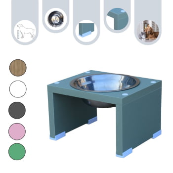 Comedouro Bebedouro Gato Cachorro Elevado Pet MDF Nick - Inox 