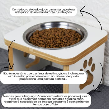 Comedouro Cachorro Elevado Pet MDF Linha Básica 