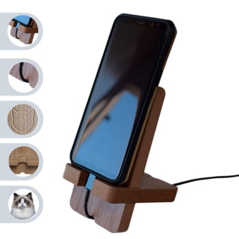 Suporte Celular Pet Gato MDF