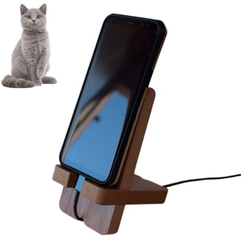 Suporte Celular Pet Gato MDF