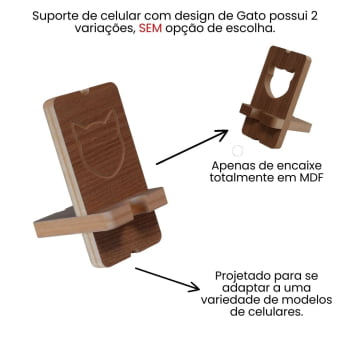 Suporte Celular Pet Gato MDF