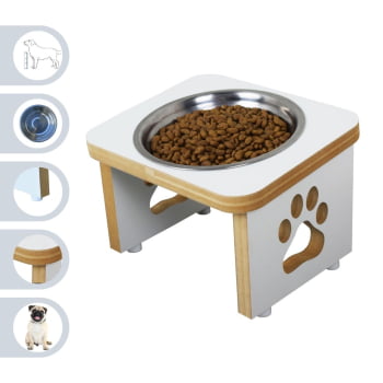 Comedouro Cachorro Elevado Pet MDF Linha Básica 