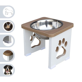 Comedouro Cachorro Grande Elevado Pet MDF - 20 cm