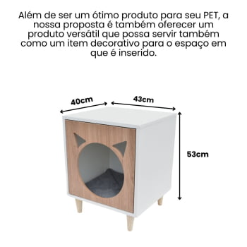 Mesa Cabeceira Pet Gato MDF Mingau