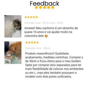 Comedouro Cachorro Grande Elevado Pet MDF - 30 cm