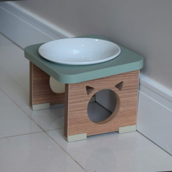 Comedouro Elevado Pet Gato MDF Colors  Porcelana 