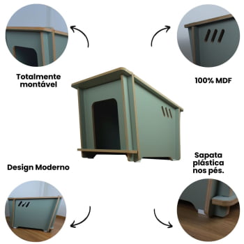 Casinha Cachorro Pet Mesa de canto Dog House MDF Média 