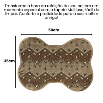 Tapete Comedouro Pet Cachorro Zig Zag - Marrom