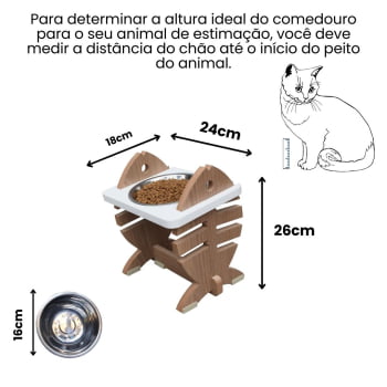 Comedouro Simples Gato Espinha de Peixe