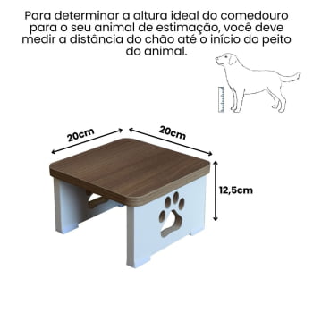 Base Comedouro Bebedouro Cachorro Elevado Pet MDF - Cachorro