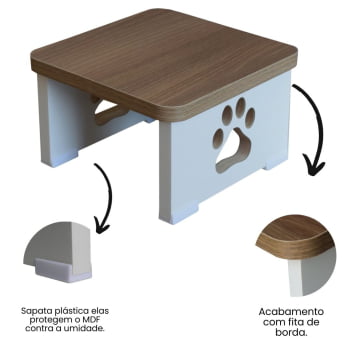 Base Comedouro Bebedouro Cachorro Elevado Pet MDF - Cachorro