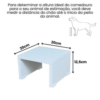 Comedouro Bebedouro Cachorro Gato Base Elevado Pet MDF Colors  