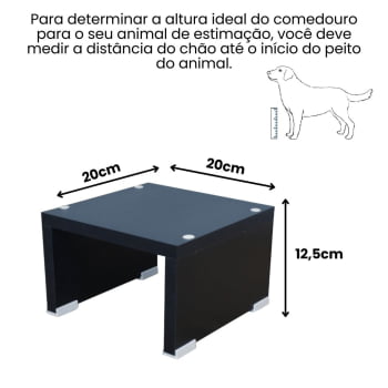 Comedouro Bebedouro Cachorro Gato Base Elevado Pet MDF Colors  