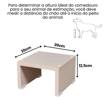 Comedouro Bebedouro Cachorro Gato Base Elevado Pet MDF Colors  