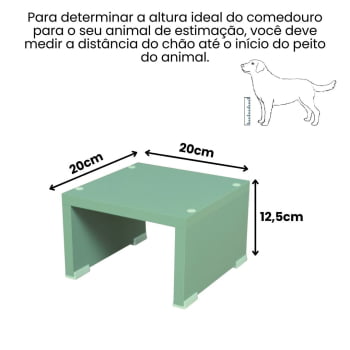 Comedouro Bebedouro Cachorro Gato Base Elevado Pet MDF Colors  