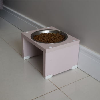 Comedouro Bebedouro Gato Cachorro Elevado Pet MDF Nick  Inox 