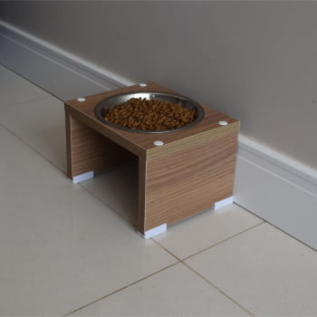 Comedouro Bebedouro Gato Cachorro Elevado Pet MDF Nick - Inox 