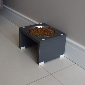 Comedouro Bebedouro Gato Cachorro Elevado Pet MDF Nick - Inox 